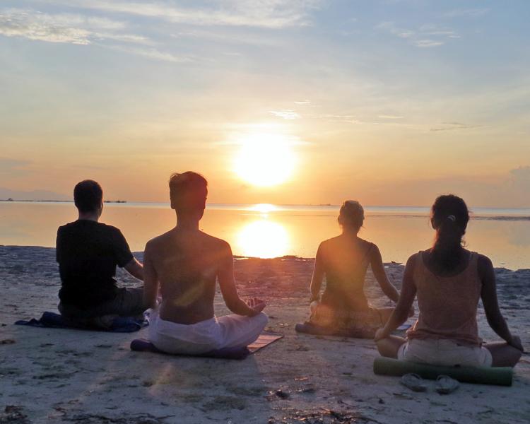 Yoga at White Beach during the Yoga Camp of Funboard Center Boracay.