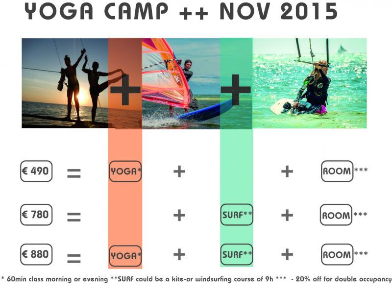 Combine your windsurfing or kiteboarding holiday with yoga practice and return home in peak health.