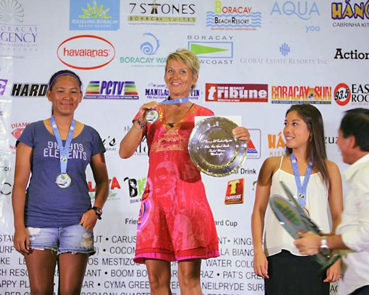 Simone from FBC Boracay is the fastest woman at the Internation Funboard Cup 2015 