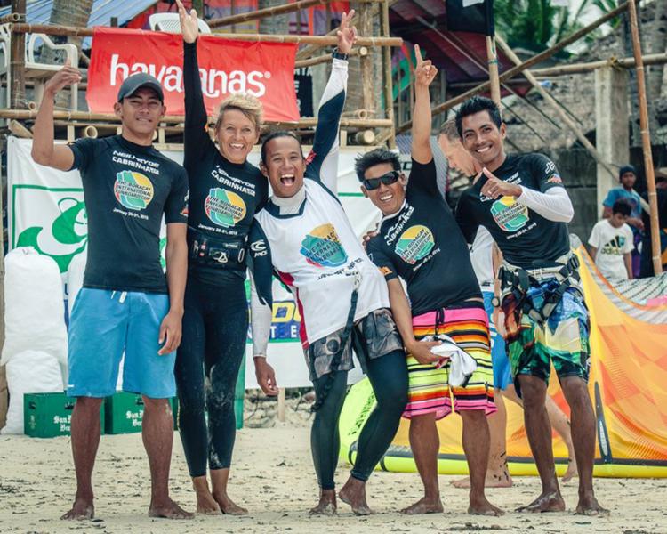 The crazy kite-and windsurfing team from FBC Boracay at the International Funboard Cup 2015.
