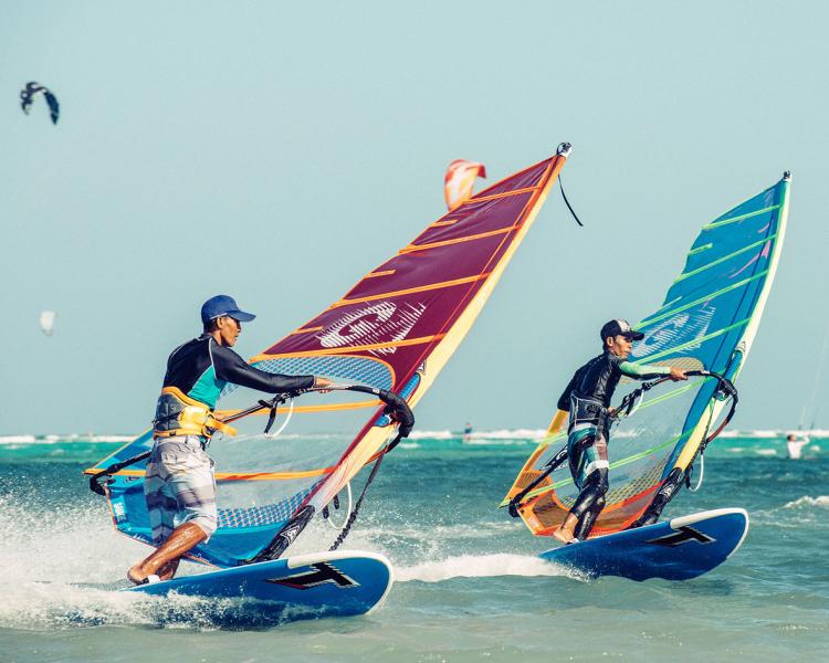 Windsurfing lessons on Boracay Philippines with Gaastra sails and Tabou Boards.