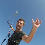 Kiteboarder and Australian Writer Rusty Young on Seco Island.