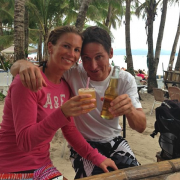 Christine und Georg aus Singapur an der White Beach im 2013.